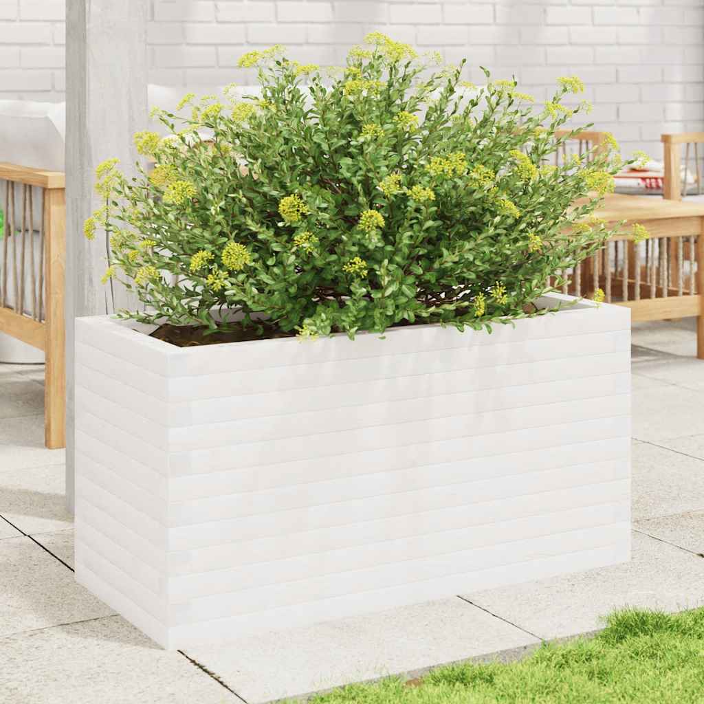 Boîte de planification Vidaxl 90x40x45.5 cm Pine solide blanc