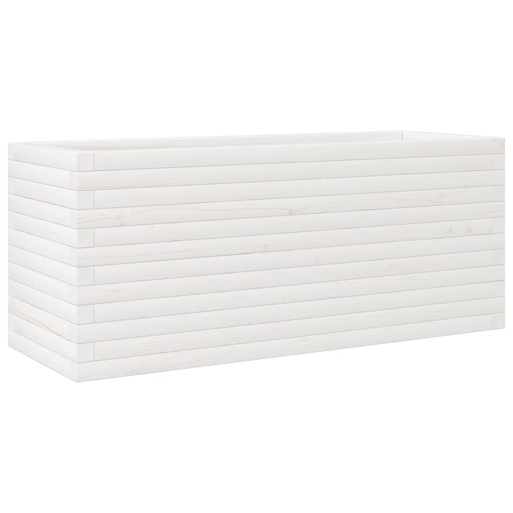 Boîte de planification Vidaxl 110x40x45.5 cm Pine solide blanc