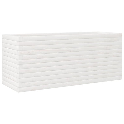 Boîte de planification Vidaxl 110x40x45.5 cm Pine solide blanc