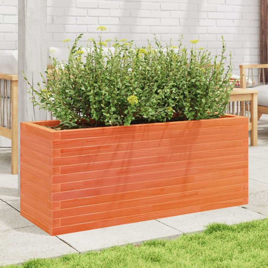 Boîte de planification Vidaxl 110x40x45.5 cm Brunier en pin massif