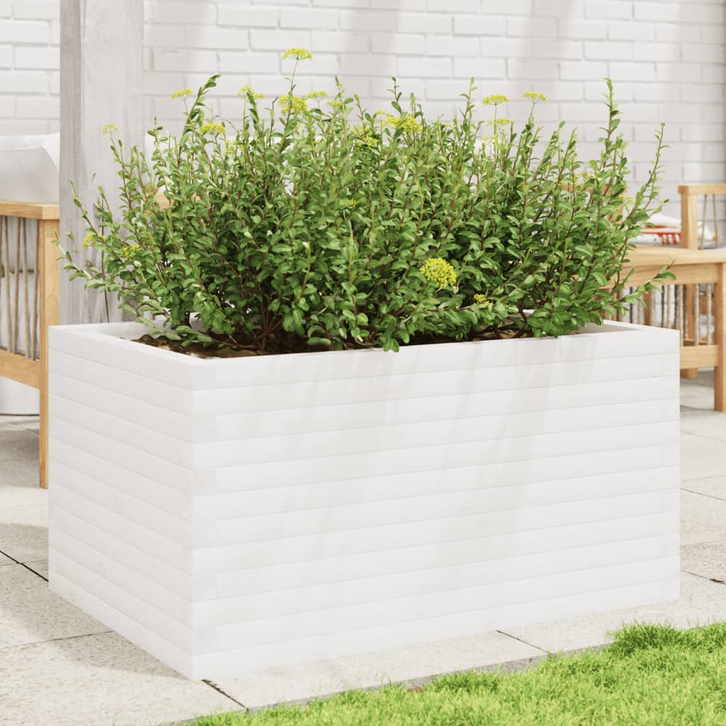 Boîte de planification Vidaxl 90x60x45,5 cm Pine solide blanc