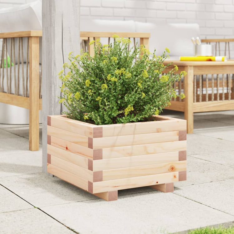 Boîte de planification Vidaxl 40x40x26,5 cm Pine solide