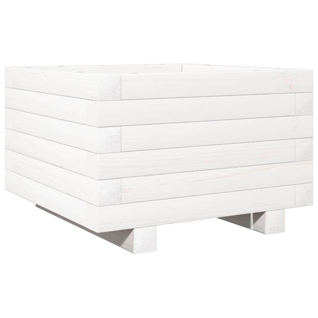 Boîte de planification Vidaxl 40x40x26,5 cm Pine solide blanc