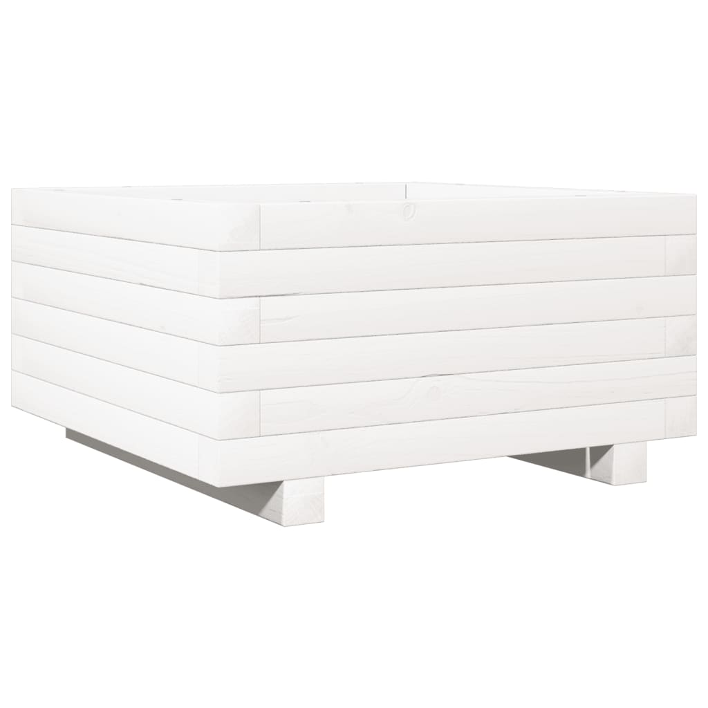 Boîte de planification Vidaxl 50x50x26,5 cm Pine solide blanc
