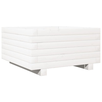 Boîte de planification Vidaxl 50x50x26,5 cm Pine solide blanc