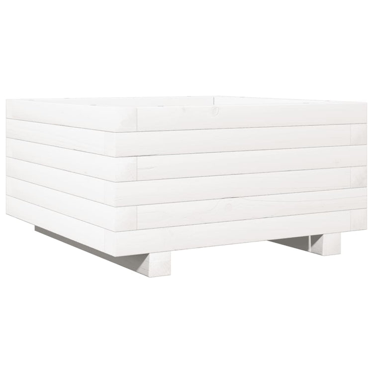 Boîte de planification Vidaxl 50x50x26,5 cm Pine solide blanc