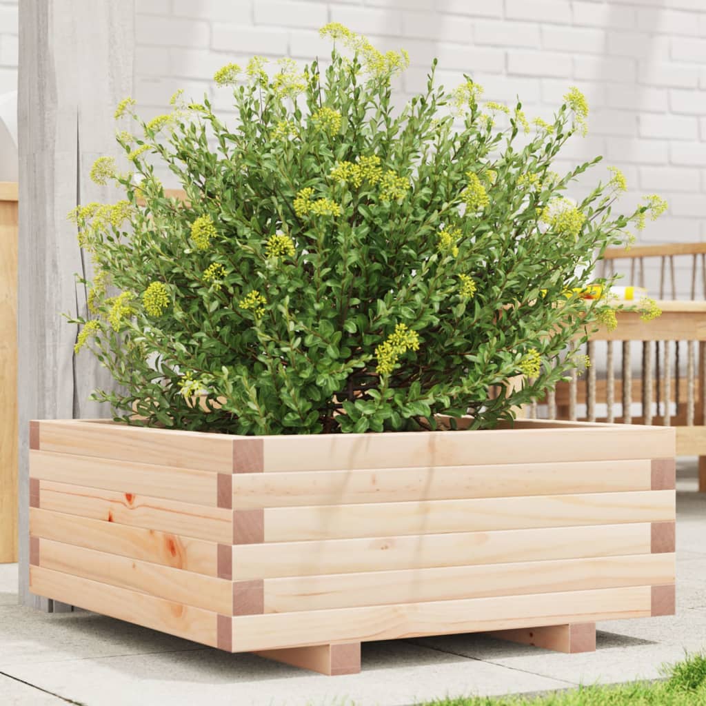Boîte de planification Vidaxl 60x60x26,5 cm Pine solide