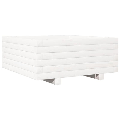 Boîte de planification Vidaxl 60x60x26,5 cm Pine solide blanc