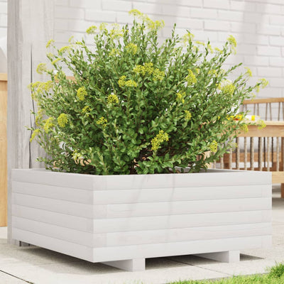 Boîte de planification Vidaxl 60x60x26,5 cm Pine solide blanc