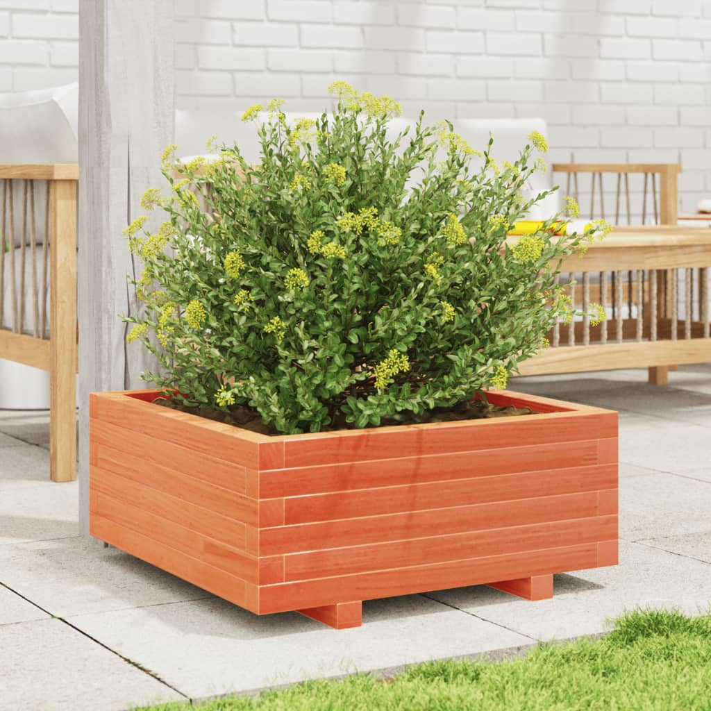 Boîte de planification Vidaxl 60x60x26,5 cm Brunier en pin massif