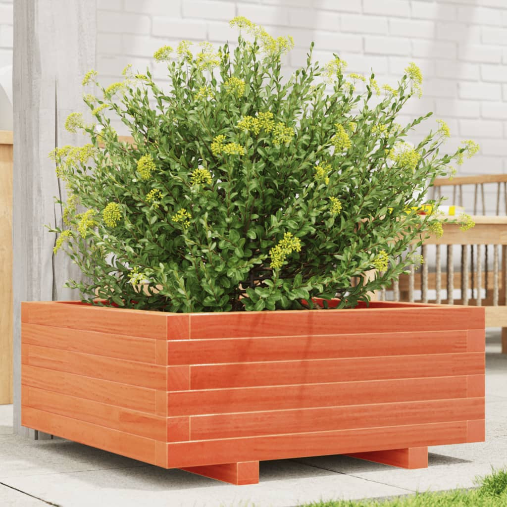 Boîte de planification Vidaxl 60x60x26,5 cm Brunier en pin massif