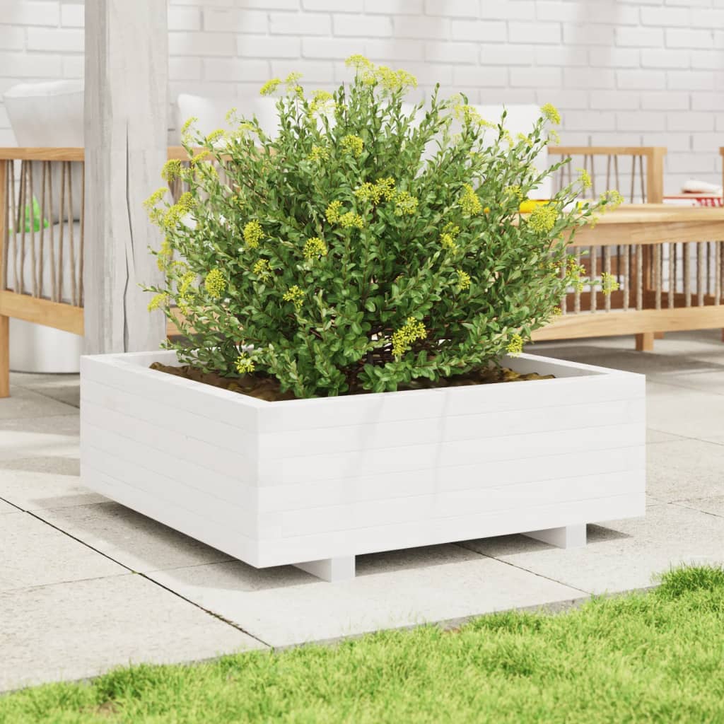 Vidaxl Planning Box 70x70x26.5 cm Pine solide blanc