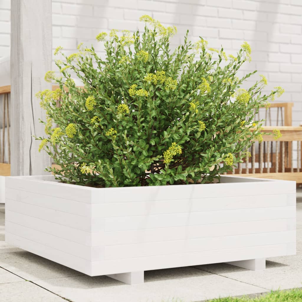 Vidaxl Planning Box 70x70x26.5 cm Pine solide blanc