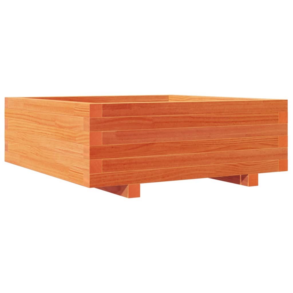 Boîte de planification Vidaxl 70x70x26.5 cm Brunier en pin massif