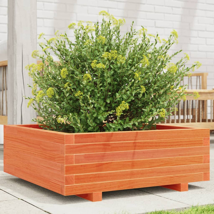 Boîte de planification Vidaxl 70x70x26.5 cm Brunier en pin massif