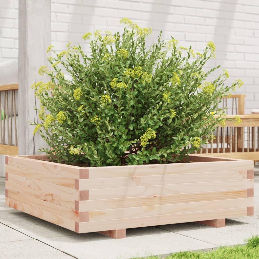 Boîte de planification Vidaxl 80x80x26,5 cm Pine solide