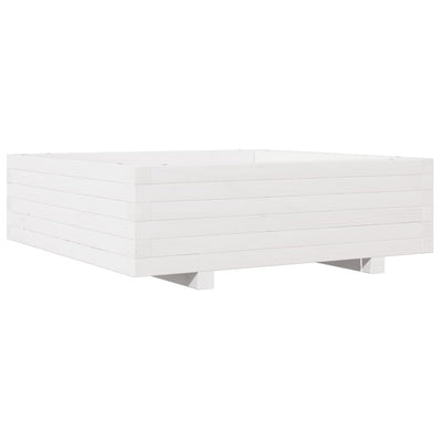 Boîte de planification Vidaxl 80x80x26.5 cm Pine solide blanc