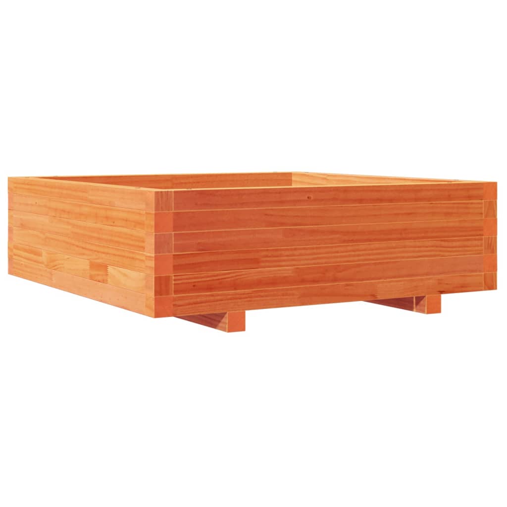 Boîte de planification Vidaxl 80x80x26.5 cm Brunier en pin massif