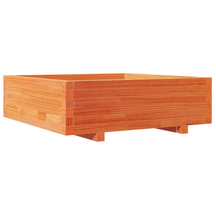 Boîte de planification Vidaxl 80x80x26.5 cm Brunier en pin massif