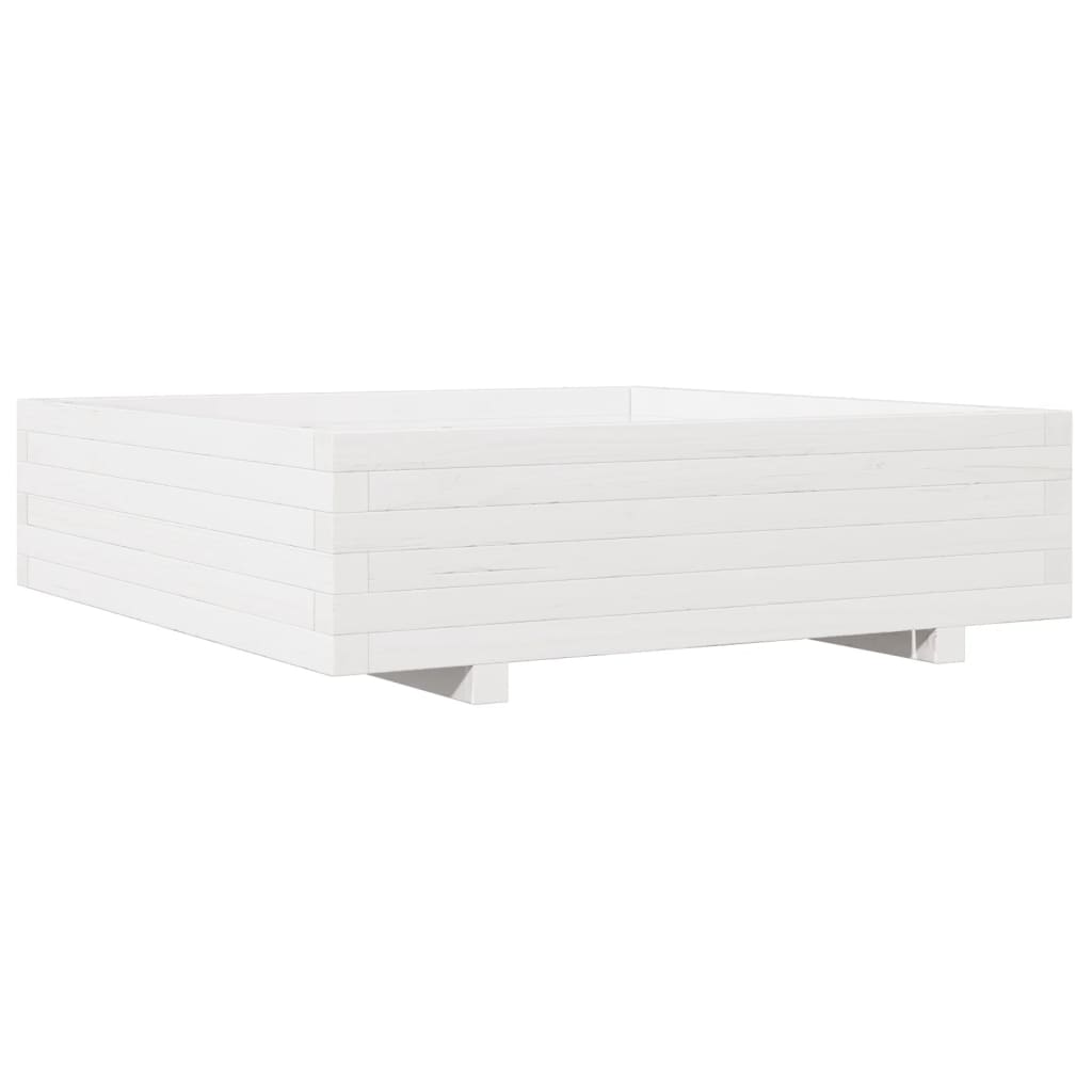 Boîte de planification Vidaxl 90x90x26,5 cm Pine solide blanc