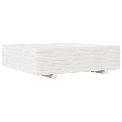 Boîte de planification Vidaxl 90x90x26,5 cm Pine solide blanc
