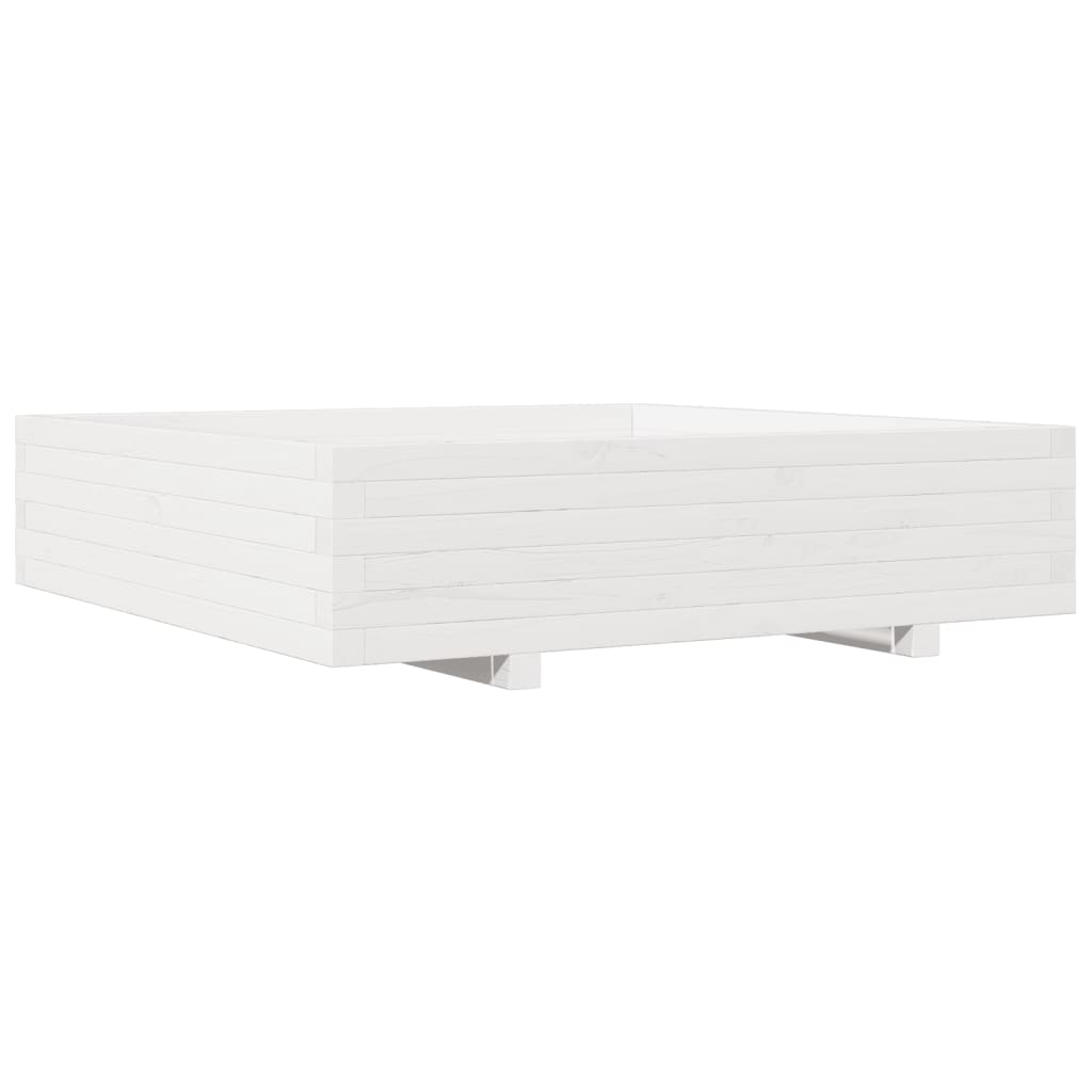 Vidaxl planteur 100x100x26,5 cm de pin solide blanc