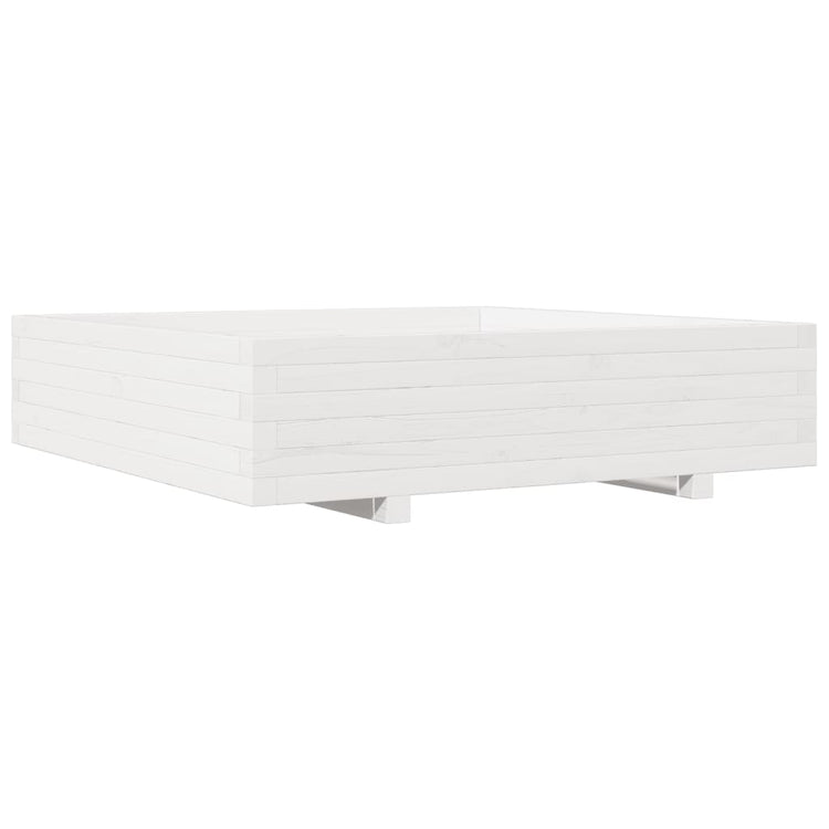 Vidaxl planteur 100x100x26,5 cm de pin solide blanc