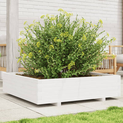 Vidaxl planteur 100x100x26,5 cm de pin solide blanc