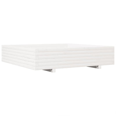Boîte de planification Vidaxl 110x110x26.5 cm Pine solide blanc