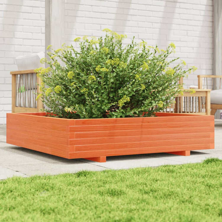 Boîte de planification de Vidaxl 110x110x26.5 cm Cire de pin solide marron