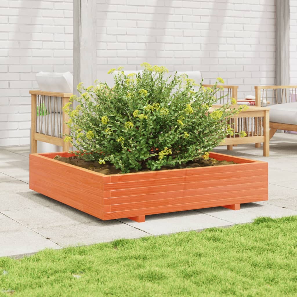 Boîte de planification de Vidaxl 110x110x26.5 cm Cire de pin solide marron