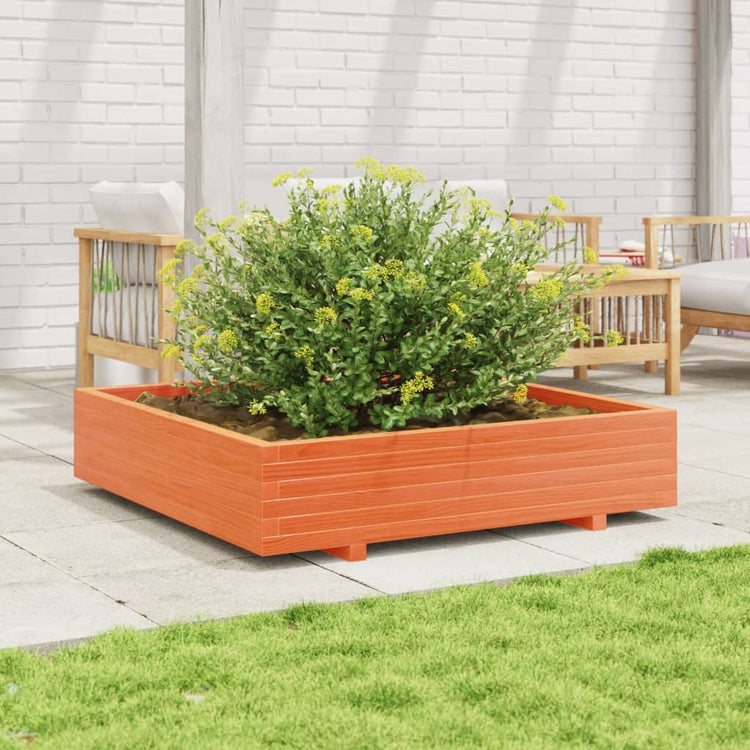 Boîte de planification de Vidaxl 110x110x26.5 cm Cire de pin solide marron