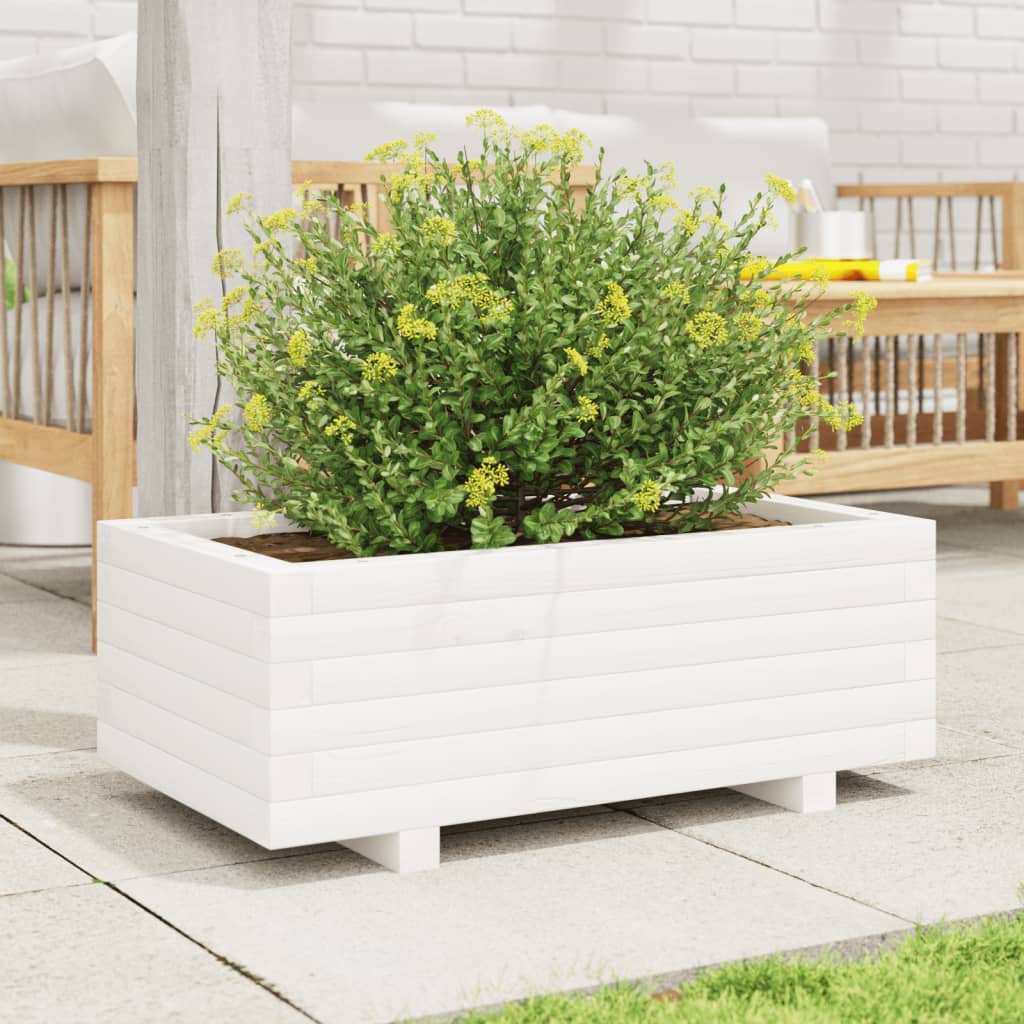 Vidaxl Planning Box 70x40x26.5 cm Pine solide blanc