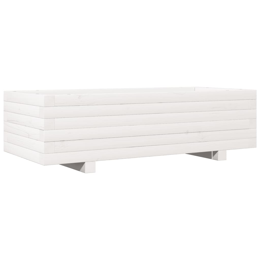 Boîte de planification Vidaxl 90x40x26.5 cm Pine solide blanc