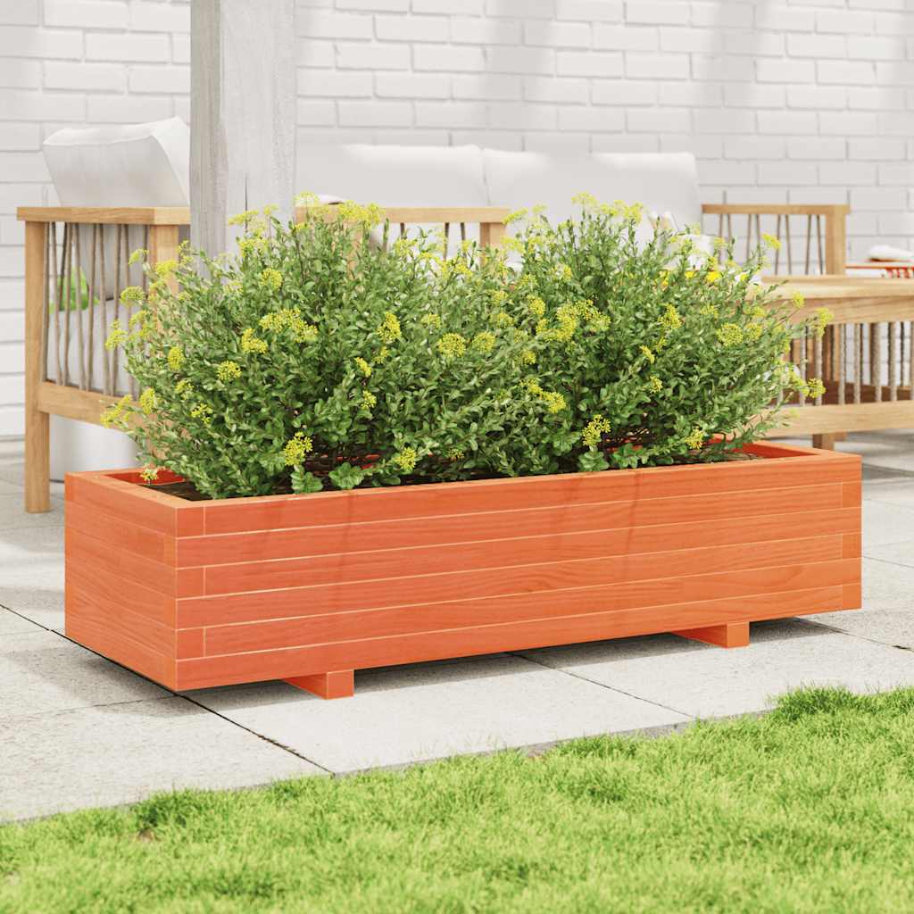Boîte de planification Vidaxl 110x40x26.5 cm Brunier en pin massif