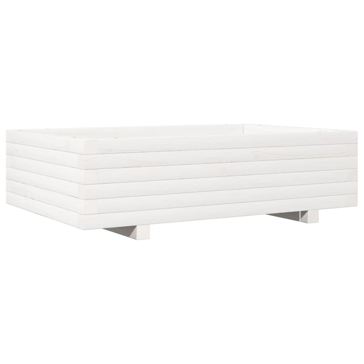 Boîte de planification Vidaxl 90x60x26.5 cm Pine solide blanc