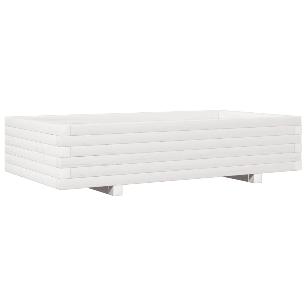 Boîte de planification Vidaxl 110x60x26.5 cm Pine solide blanc