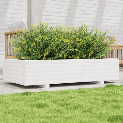 Boîte de planification Vidaxl 110x60x26.5 cm Pine solide blanc