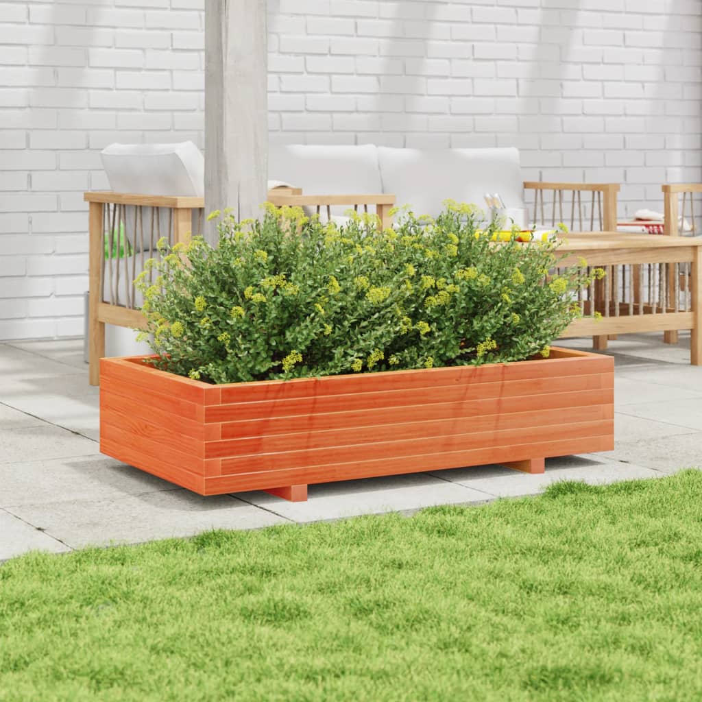 Boîte de planification Vidaxl 110x60x26.5 cm Brown de pine solide