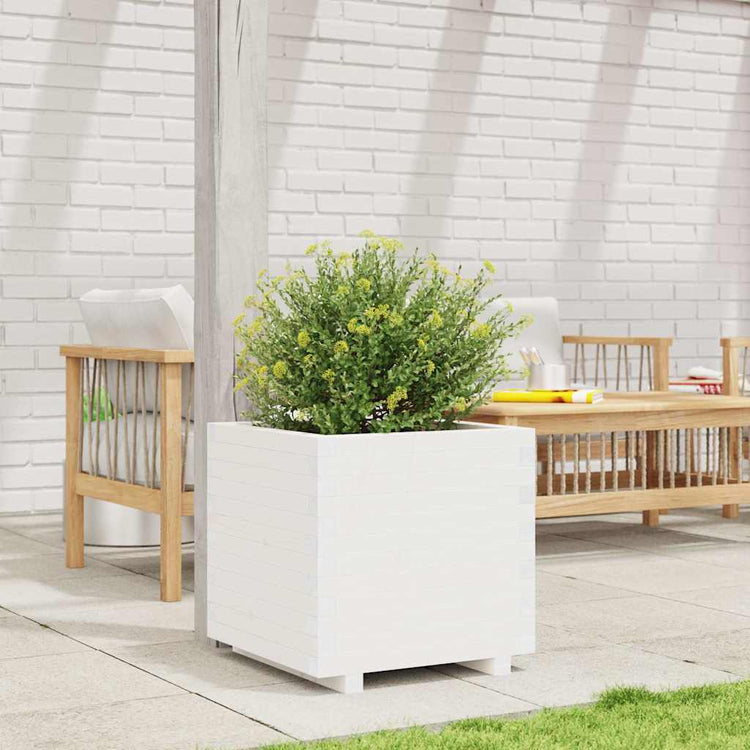 Vidaxx jardinière 50x50x49,5 cm bois de pin massif blanc