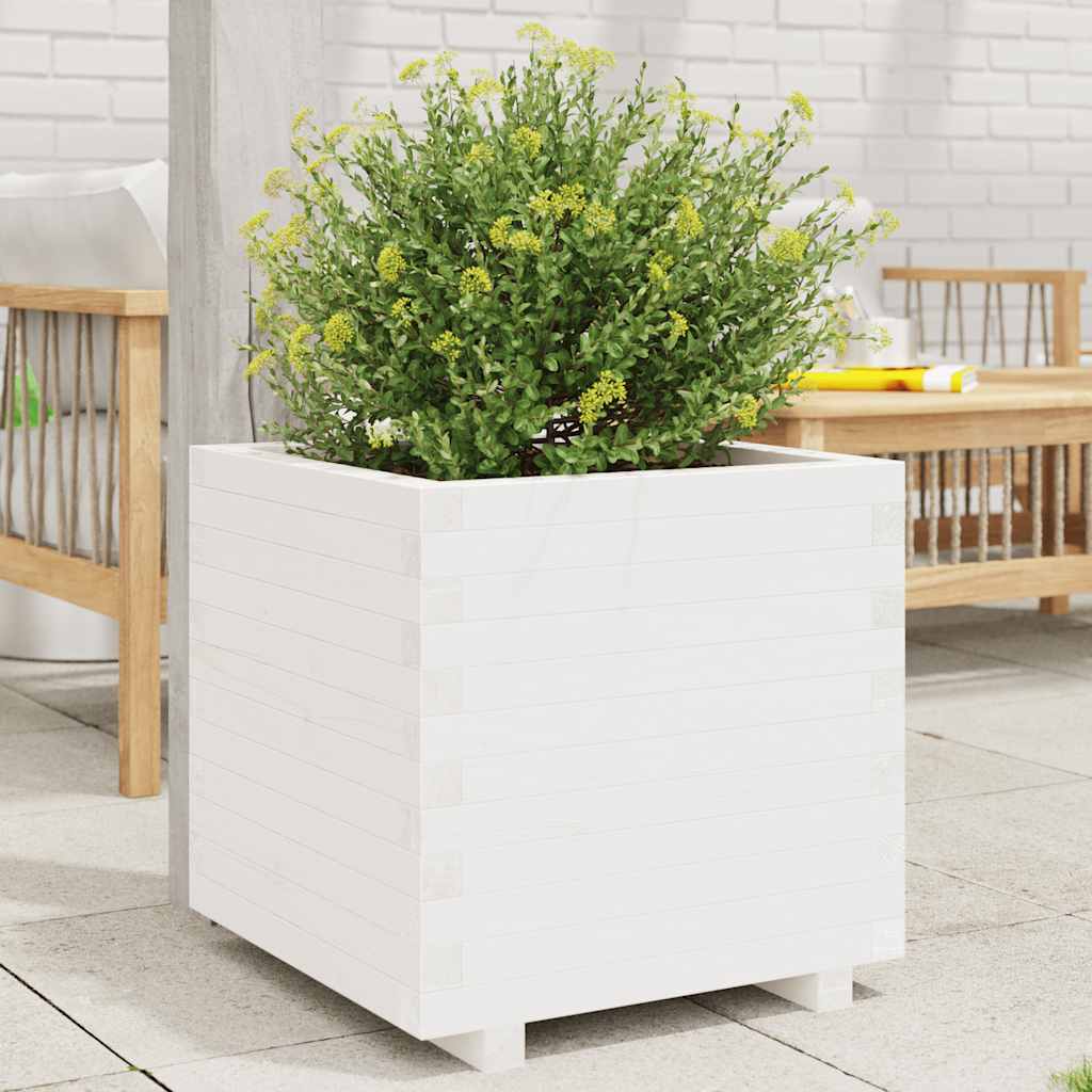 Vidaxx jardinière 50x50x49,5 cm bois de pin massif blanc