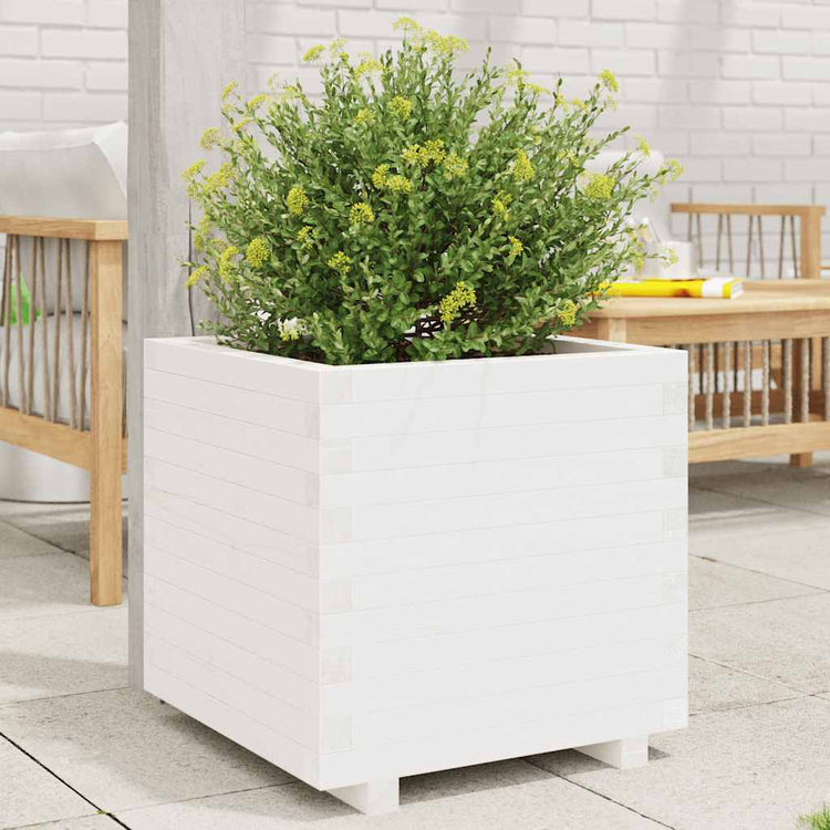 Vidaxx jardinière 50x50x49,5 cm bois de pin massif blanc