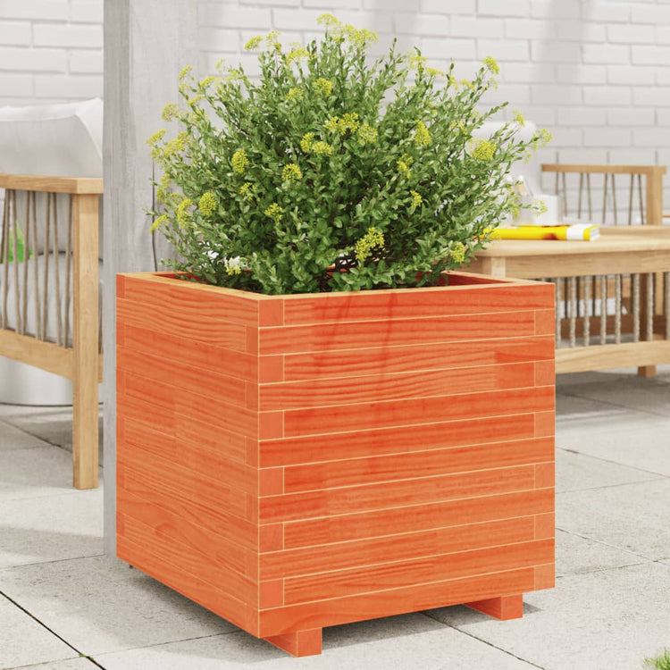 Vidaxx jardinière 50x50x49,5 cm bois de pin massif, marron lavé