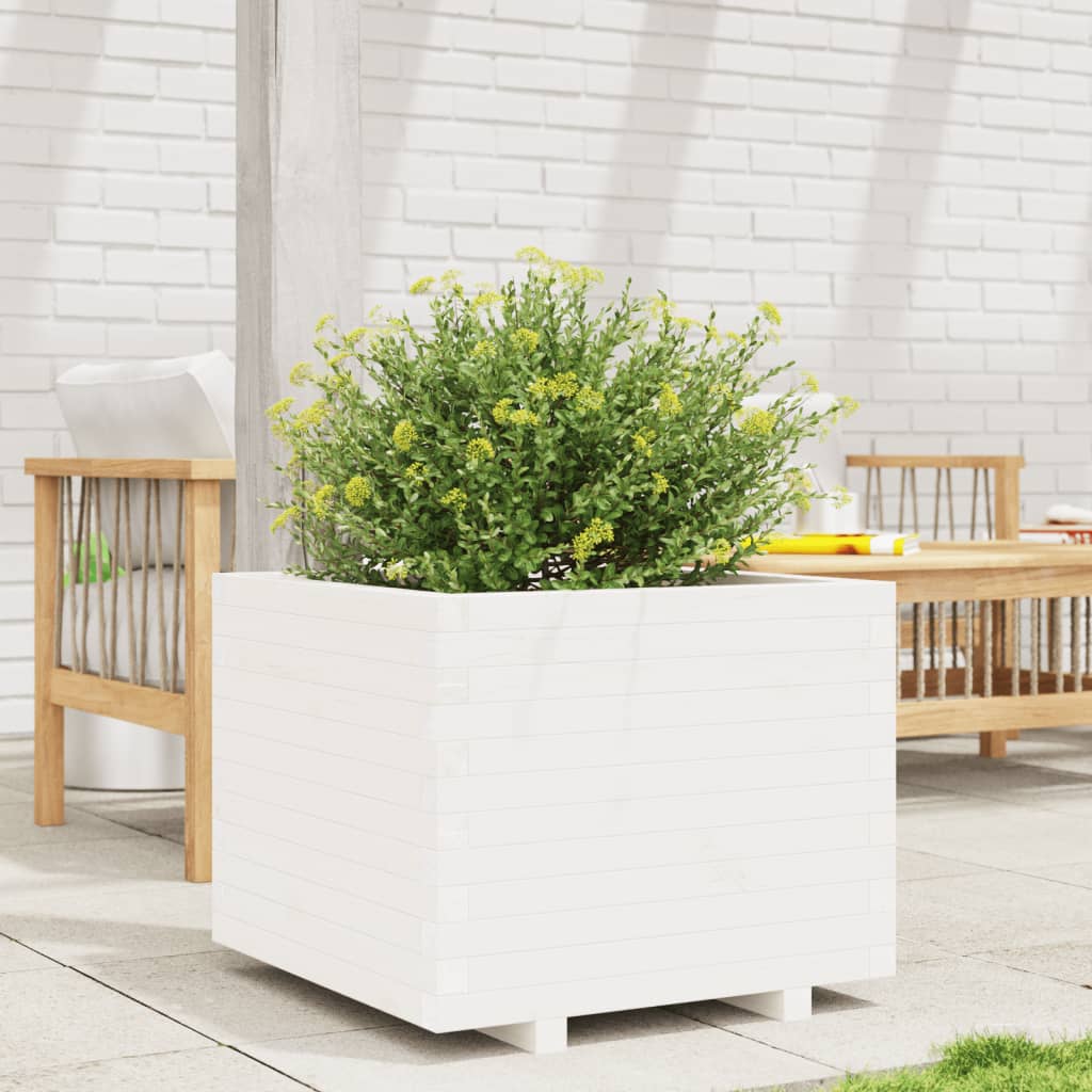 Vidaxl Planning Box 60x60x49.5 cm Pine solide blanc