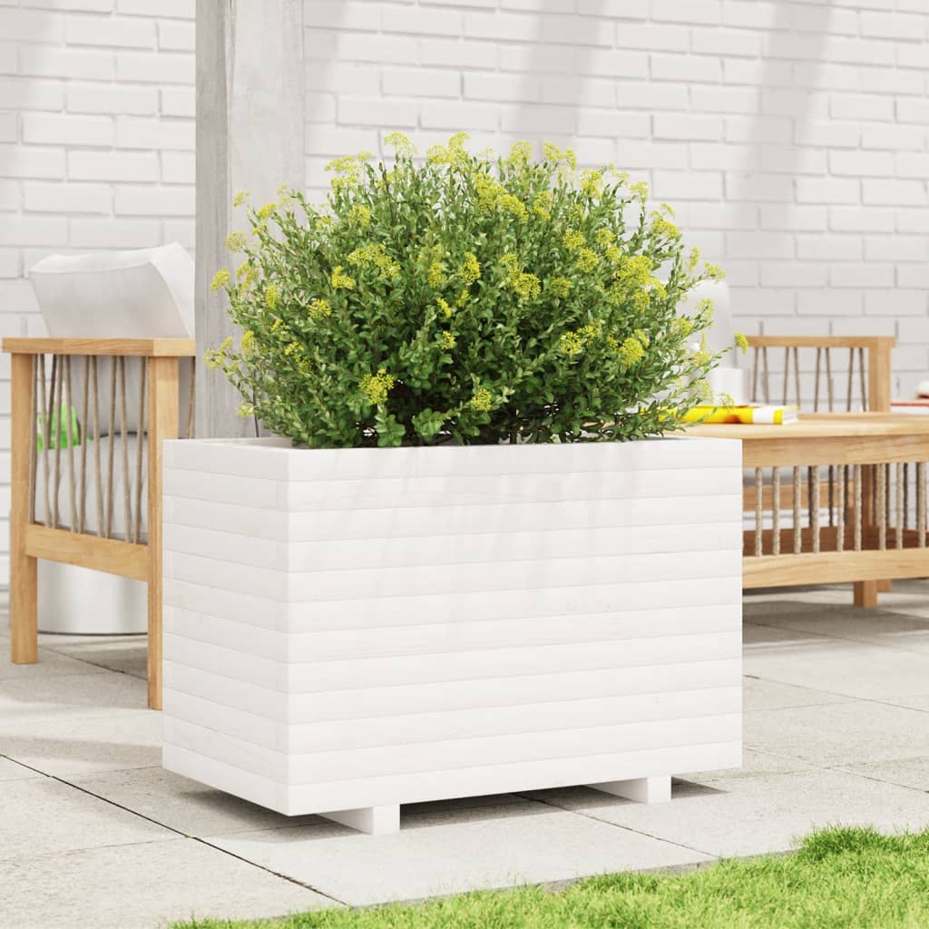 Vidaxl Planning Box 70x40x49.5 cm Pine solide blanc