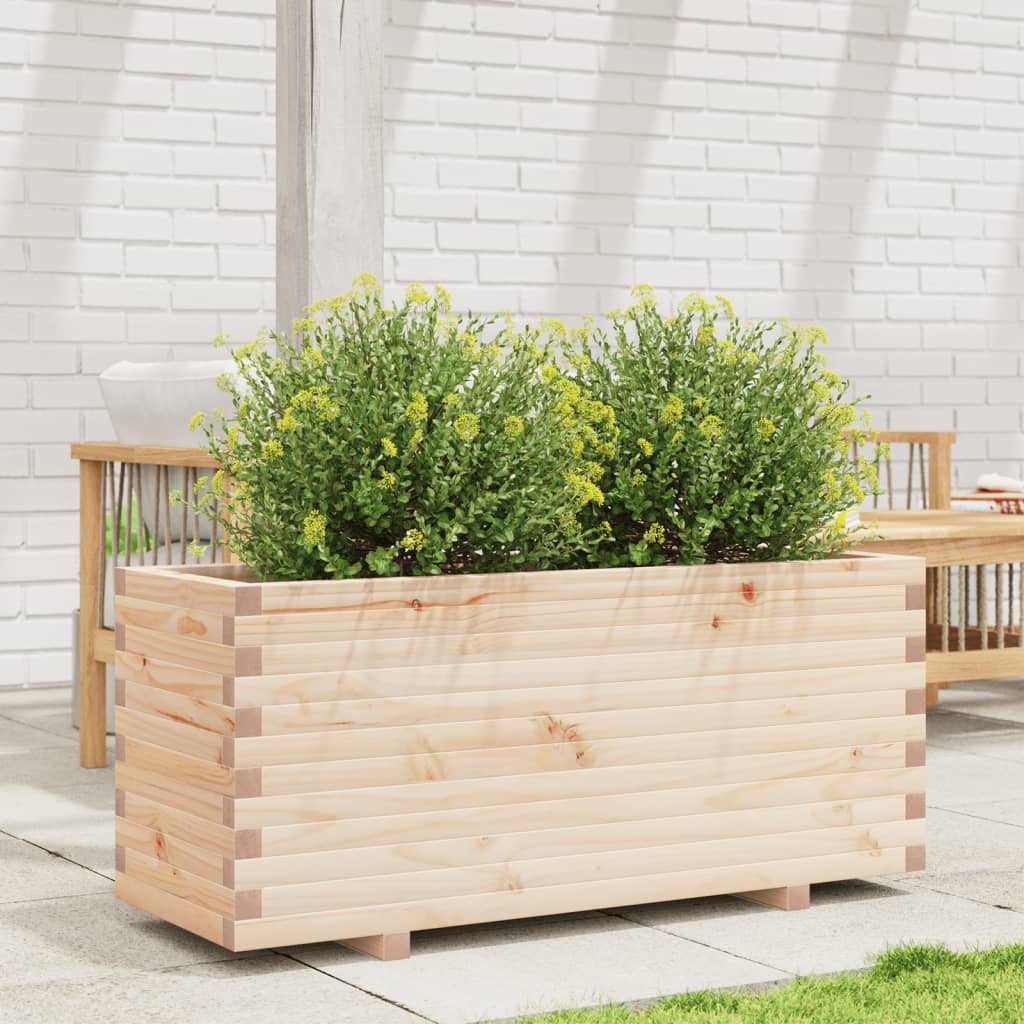 Boîte de planification Vidaxl 110x40x49.5 cm Pine solide