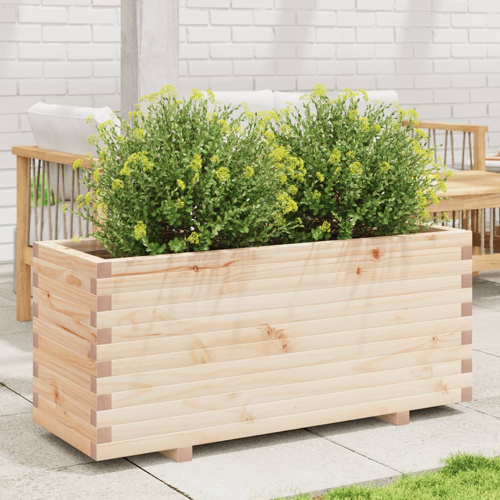 Boîte de planification Vidaxl 110x40x49.5 cm Pine solide