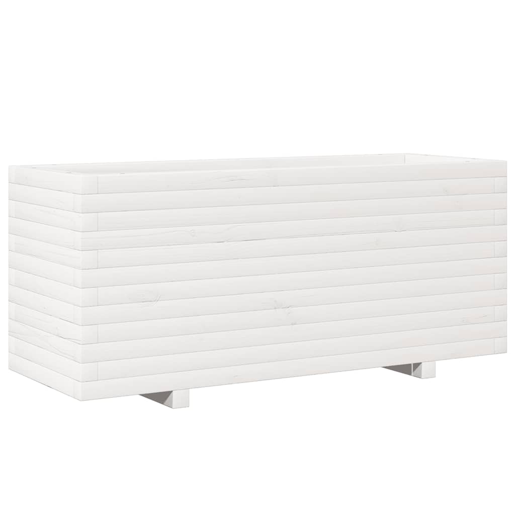 Boîte de planification Vidaxl 110x40x49.5 cm Pine solide blanc