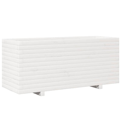 Boîte de planification Vidaxl 110x40x49.5 cm Pine solide blanc