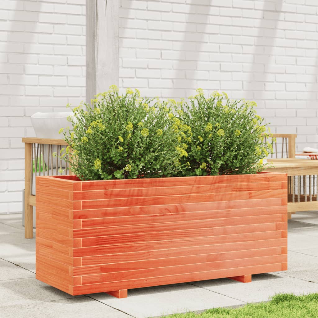 Boîte de planification Vidaxl 110x40x49.5 cm Brunier en pin massif